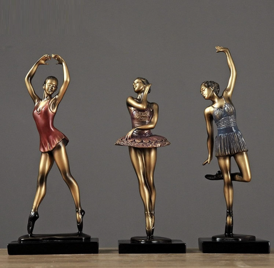 Three Dancers Set of 3 Bronze Sculptures